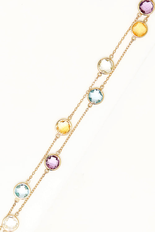 Bracelet multi-rangs " Multicolore " Or jaune 375/1000