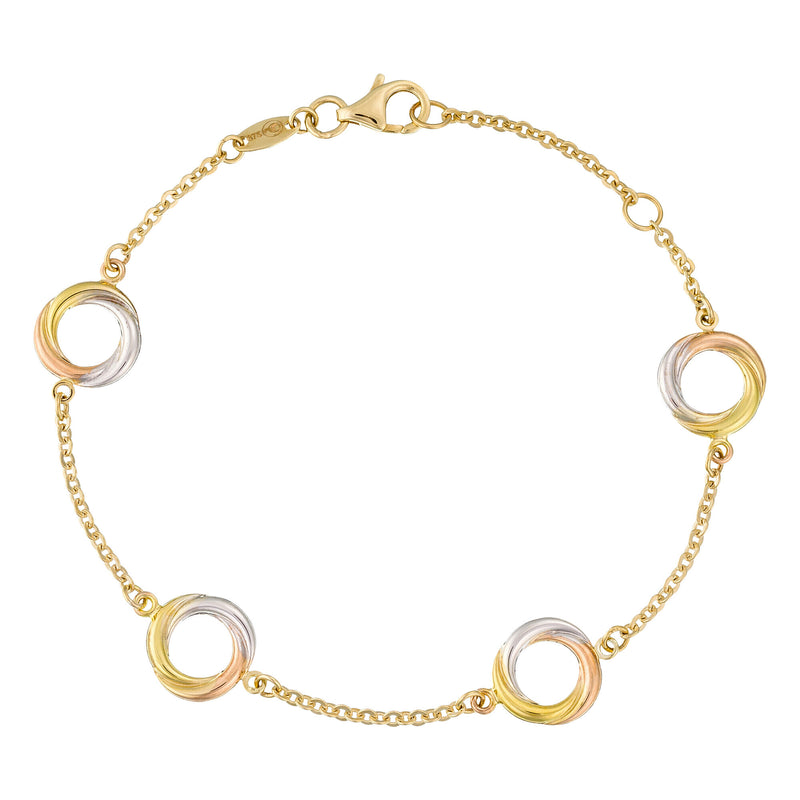 Bracelet "Croisade" Or Jaune, Blanc Et Rose 375/1000