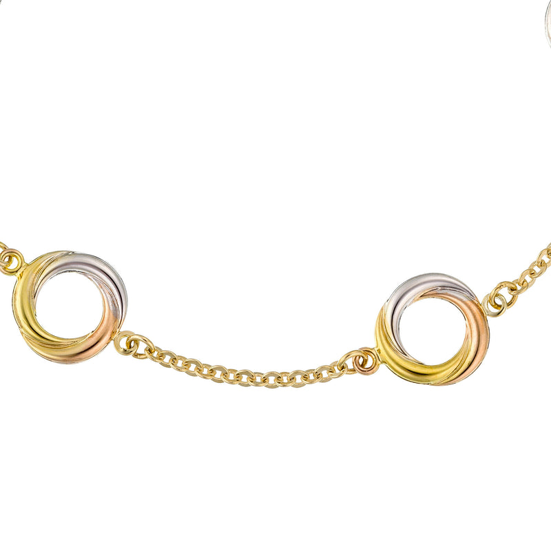 Bracelet "Croisade" Or Jaune, Blanc Et Rose 375/1000