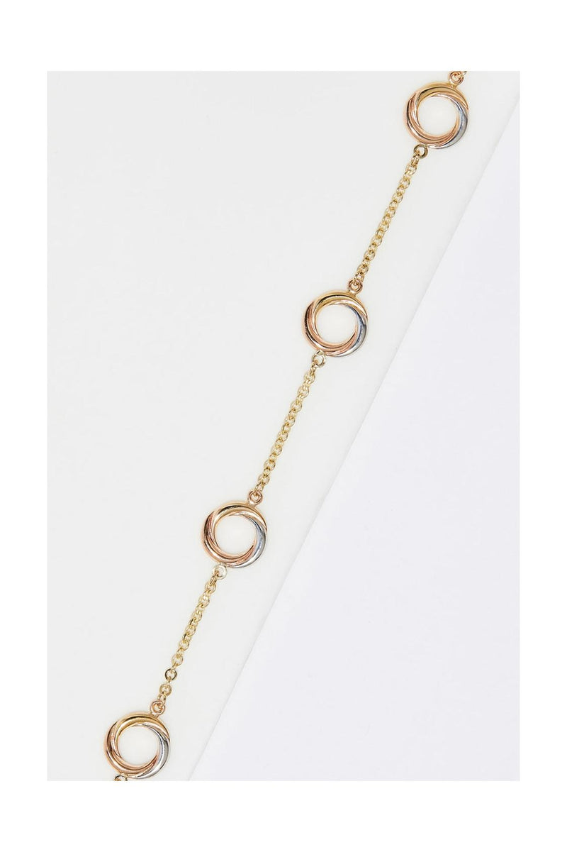 Bracelet "Croisade" Or Jaune, Blanc Et Rose 375/1000