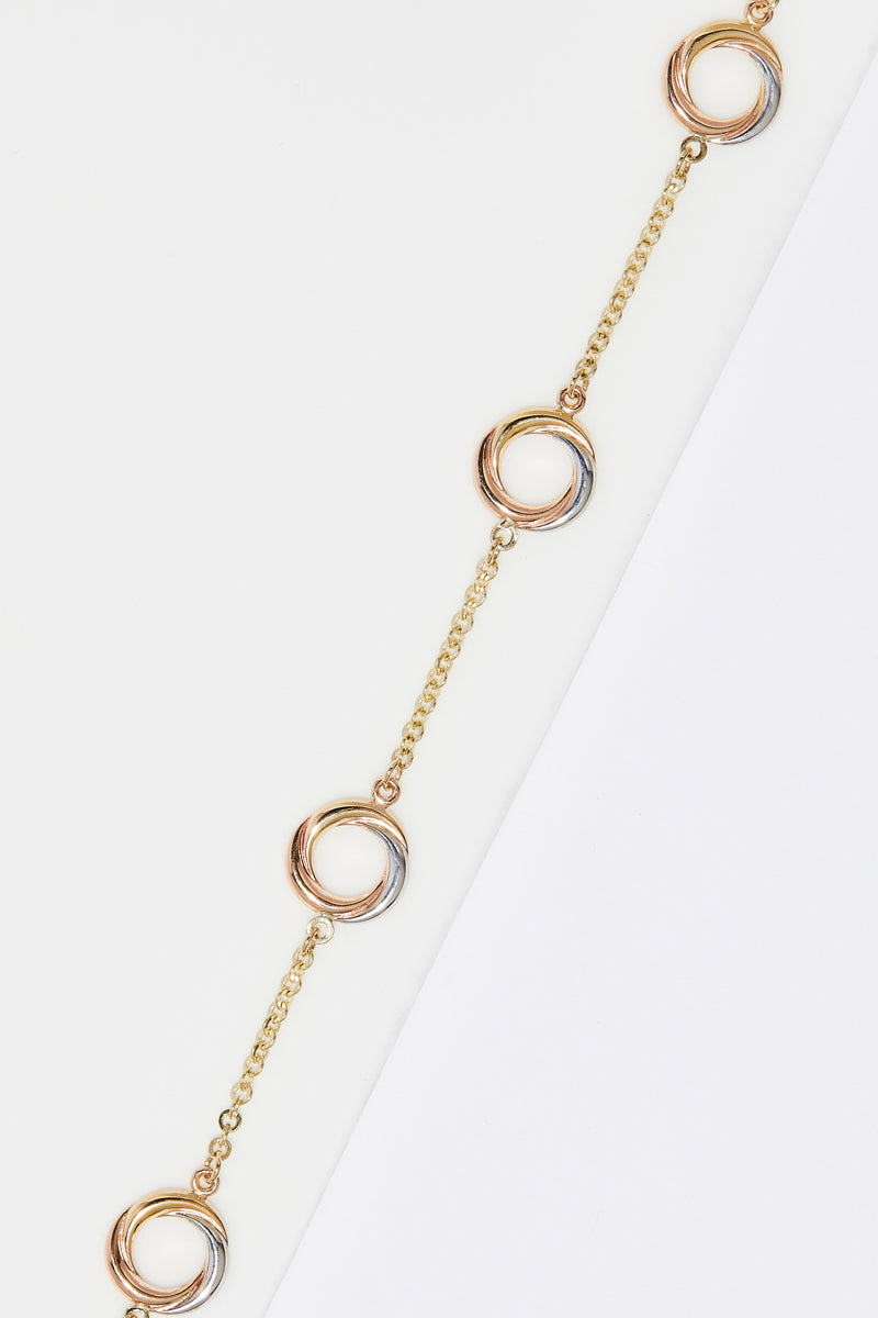 Bracelet "Croisade" Or Jaune, Blanc Et Rose 375/1000