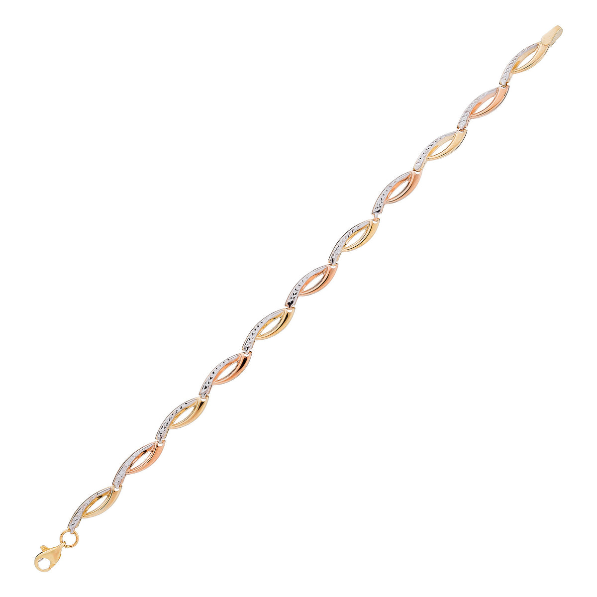 Bracelet "Donatella" Or Tricolore 375/1000