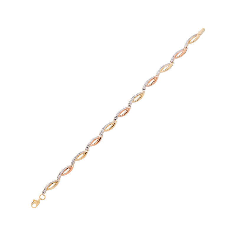 Bracelet "Donatella" - Or Tricolore 375/1000