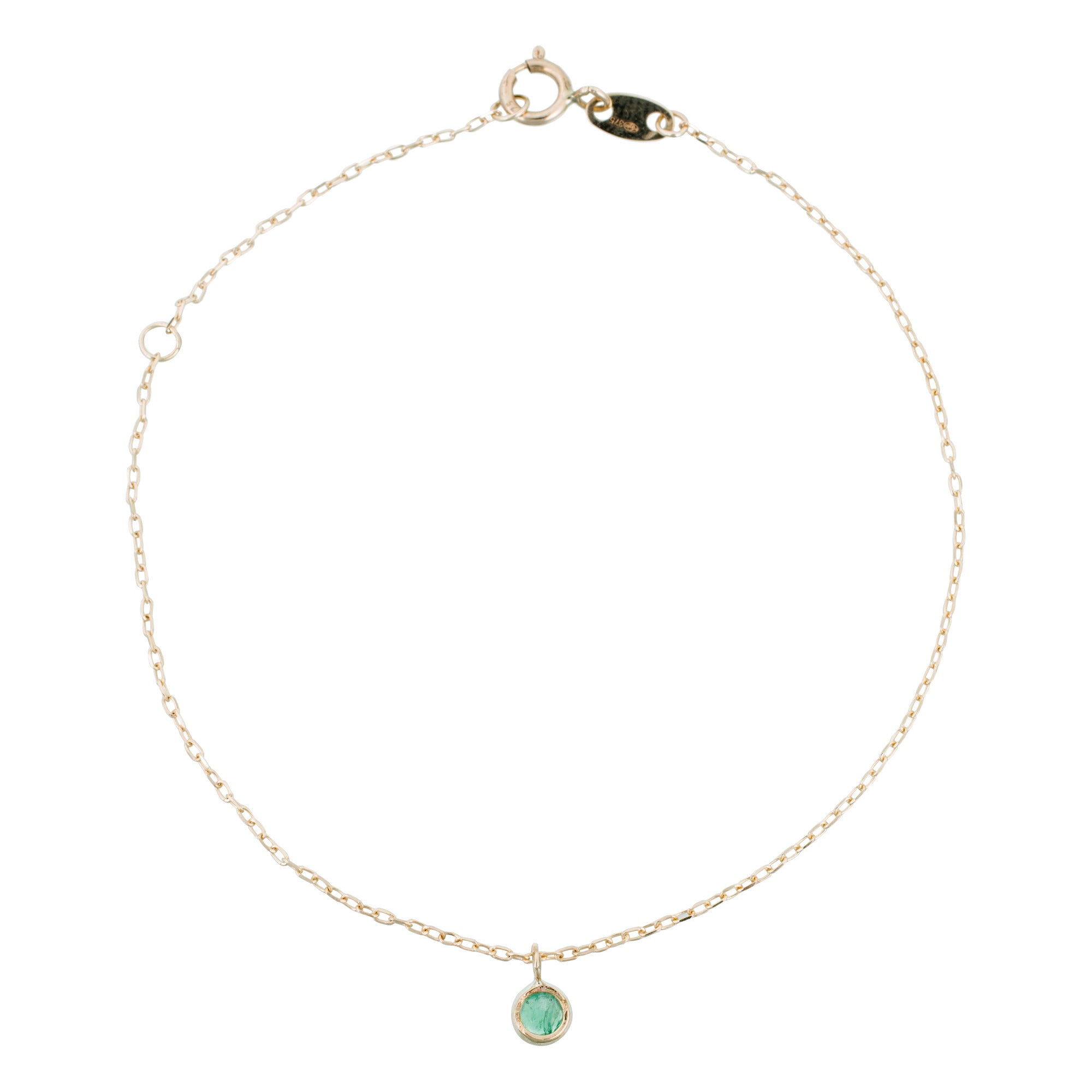 Bracelet "Rond Emeraude Or Jaune 375/1000