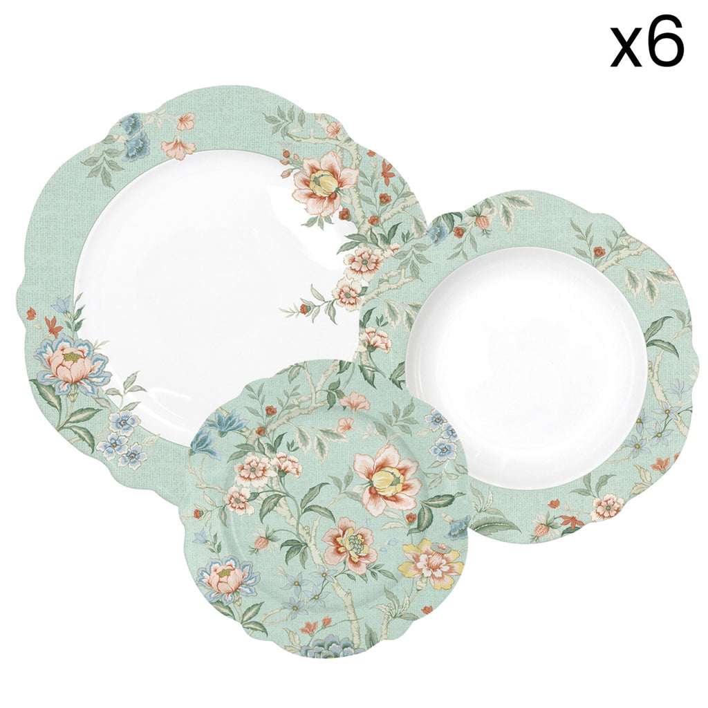 Zen Garden - Service 18 Pièces - Porcelaine - Vert