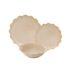 Fleuri - Service 18 Pièces - Porcelaine - Beige