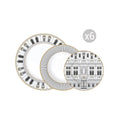 Palazzo - Service 18 Assiettes - Porcelaine - Blanc, Noir Et Or
