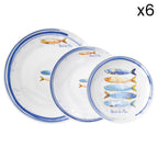 Bord De Mer - Service 18 Pièces - Porcelaine - Multicolore