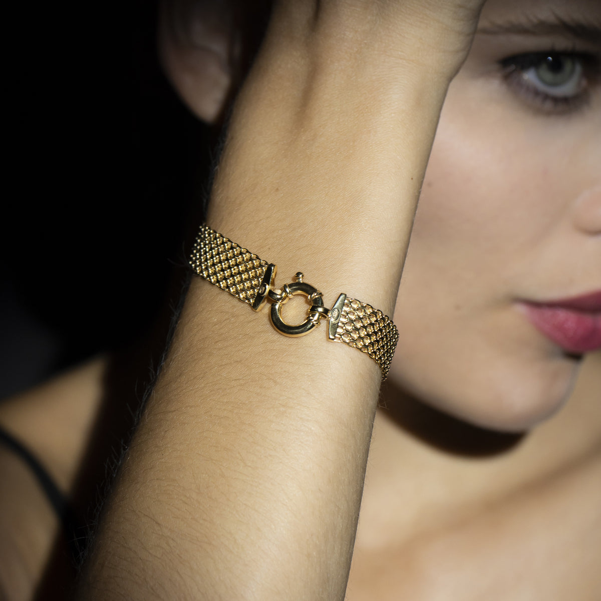Bracelet "Maille Calera Fermoir Bouée" Or Jaune 375/1000