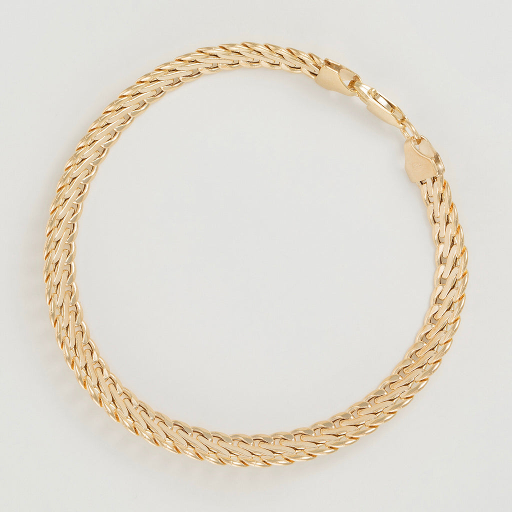 Armbånd "Maille Calera Rund Lås" 375/1000 Gult Guld