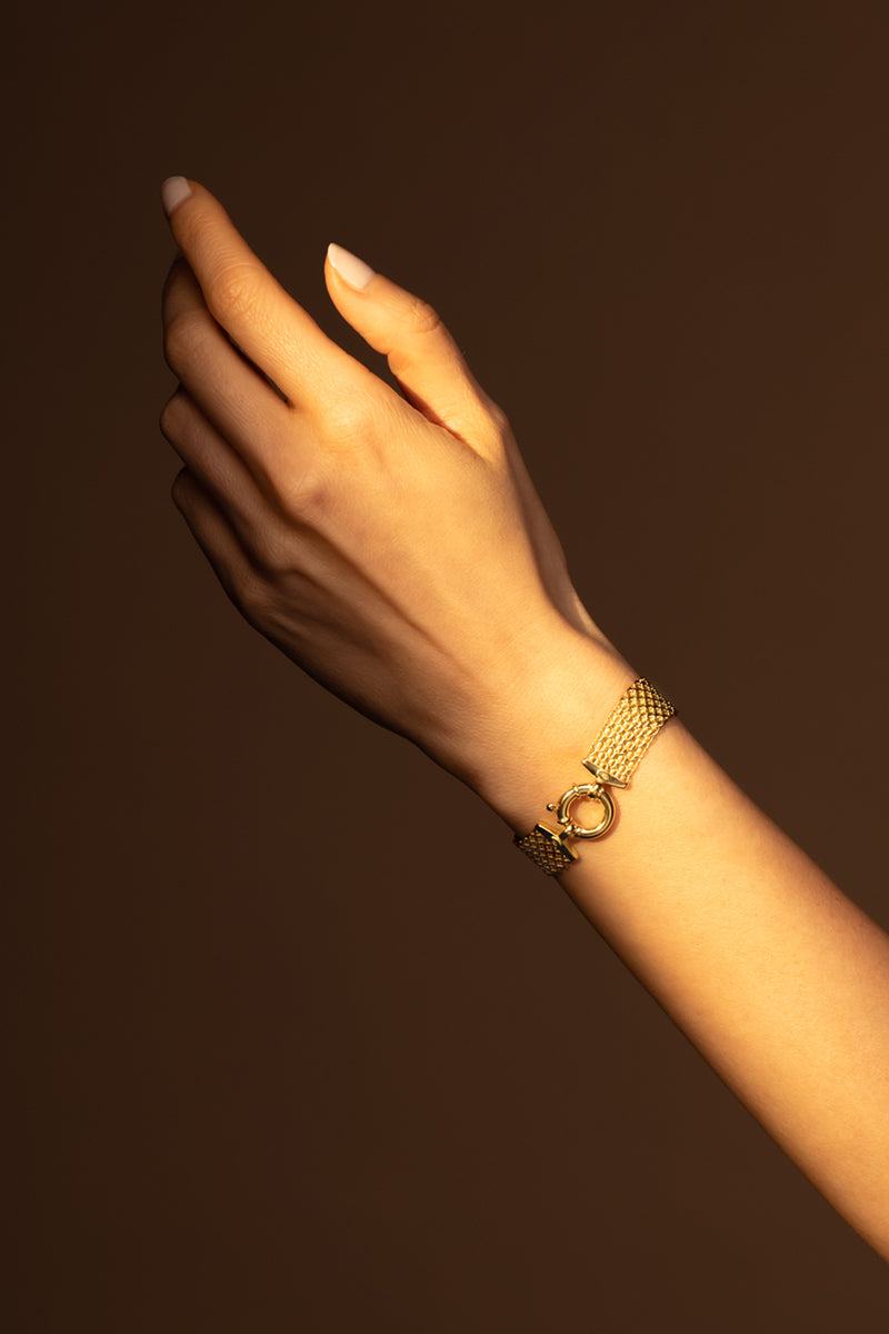 Bracelet "Maille Calera Fermoir Bouée" Or Jaune 375/1000