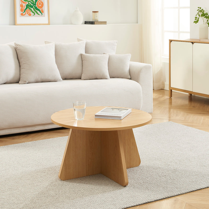 Table Basse Ronde - Ruba - Effet Chêne