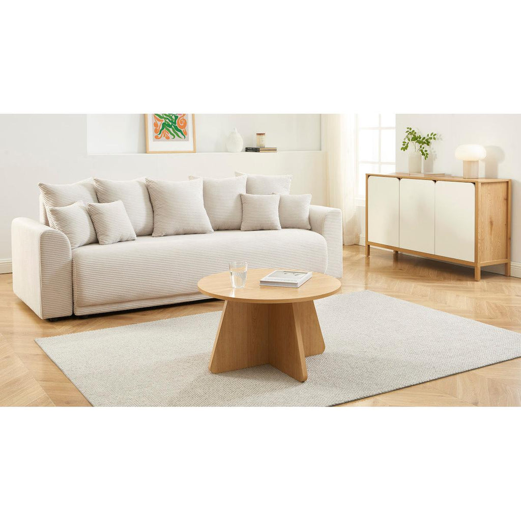 Ruba - Round Coffee Table - Oak Effect