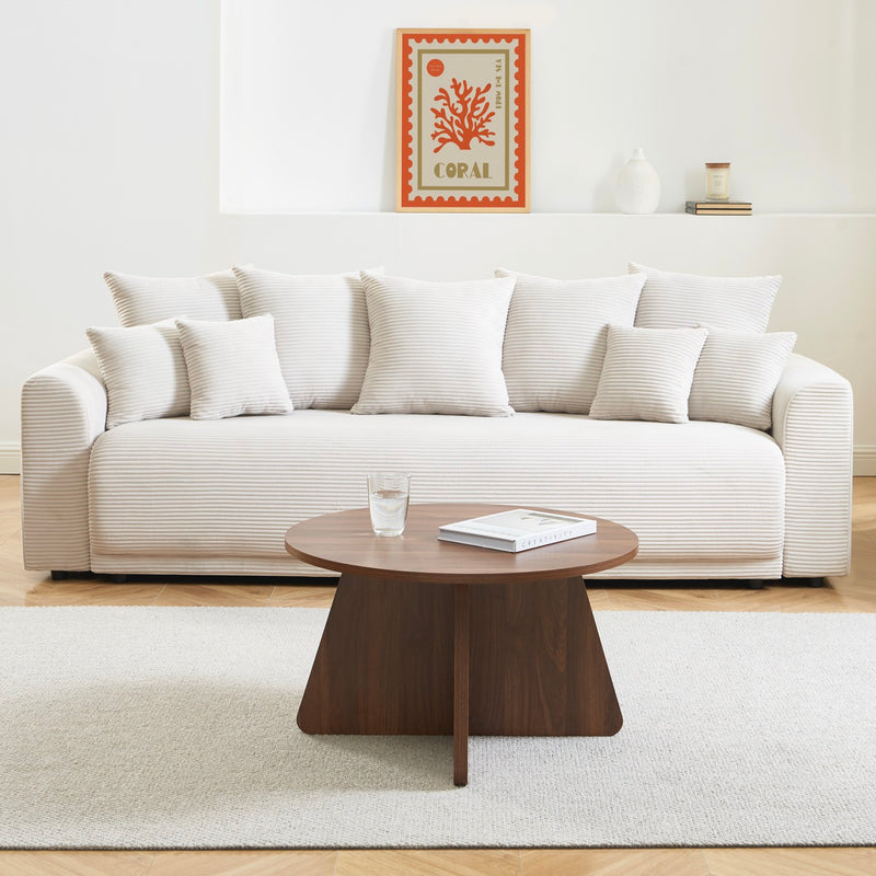 Table Basse Ronde - Ruba - Effet Noyer