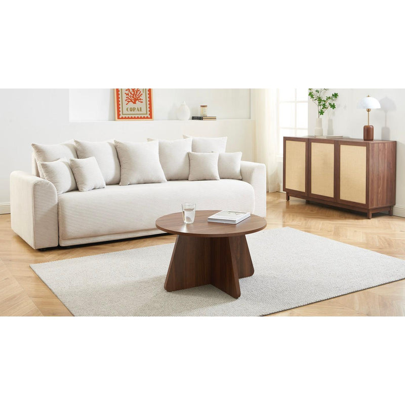 Table Basse Ronde - Ruba - Effet Noyer