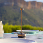 Ruby - Lampe De Table Sans Fil - Acier - Marron