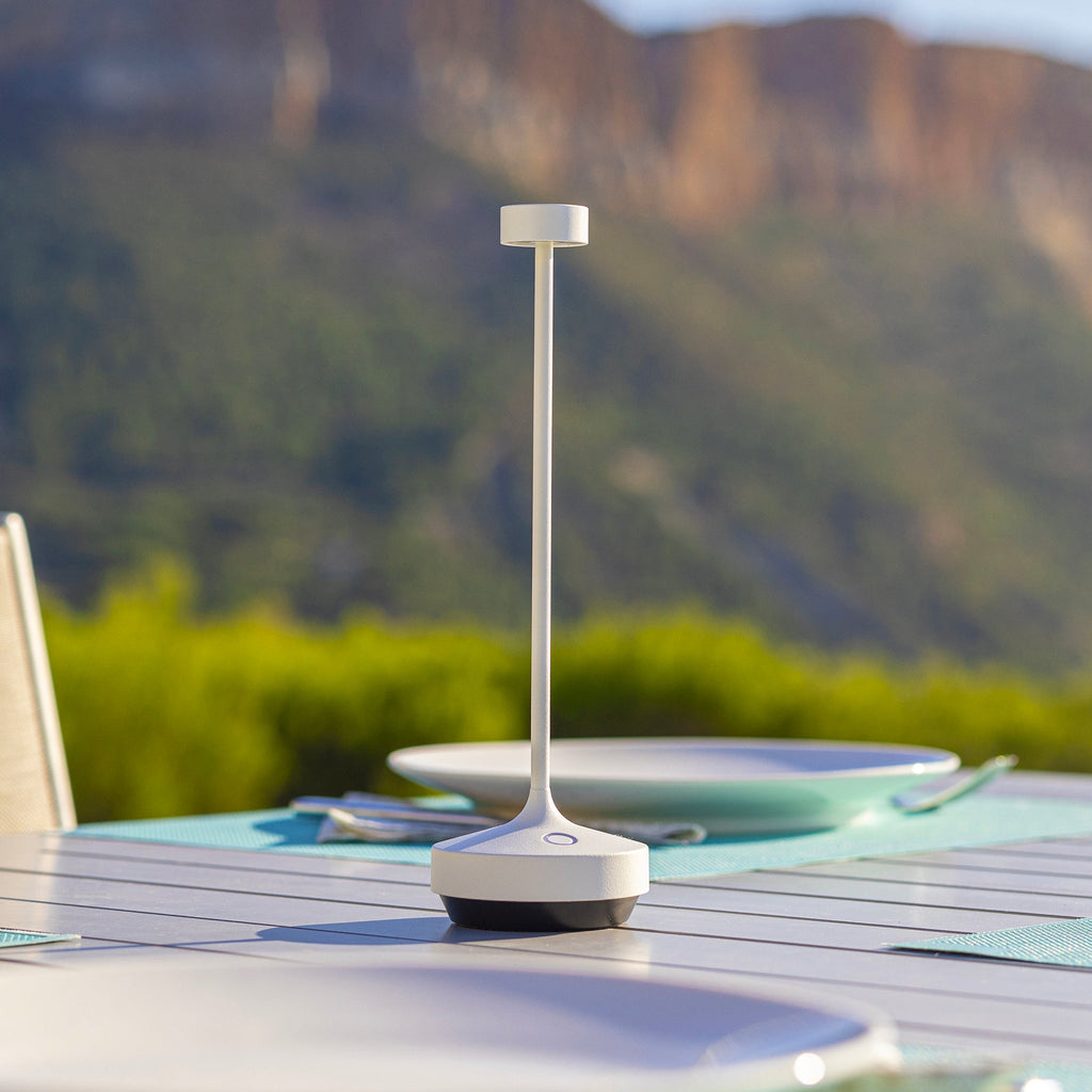 Ruby - Lampe De Table Sans Fil - Acier - Blanc
