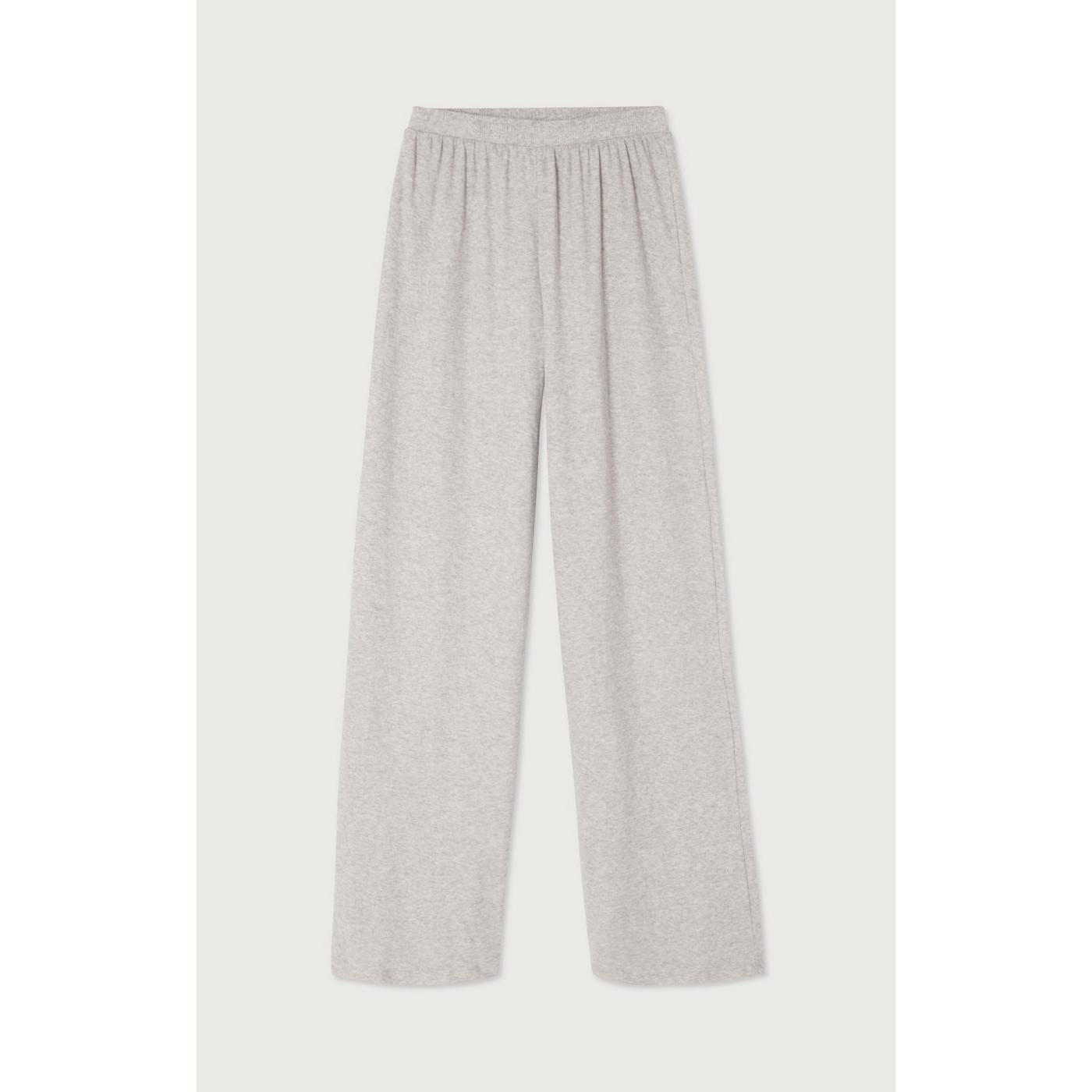 Pantalón de chándal recto - Gris claro jaspeado - Mujer