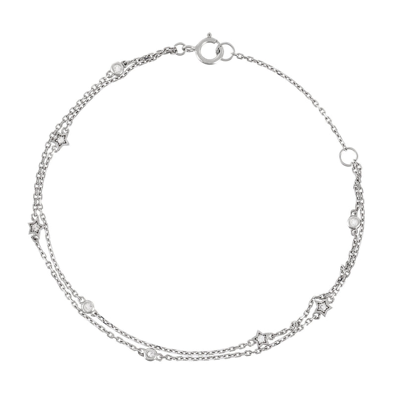 Bracelet "Ligne De Vie" D0,11/8 - Or Blanc 375/1000