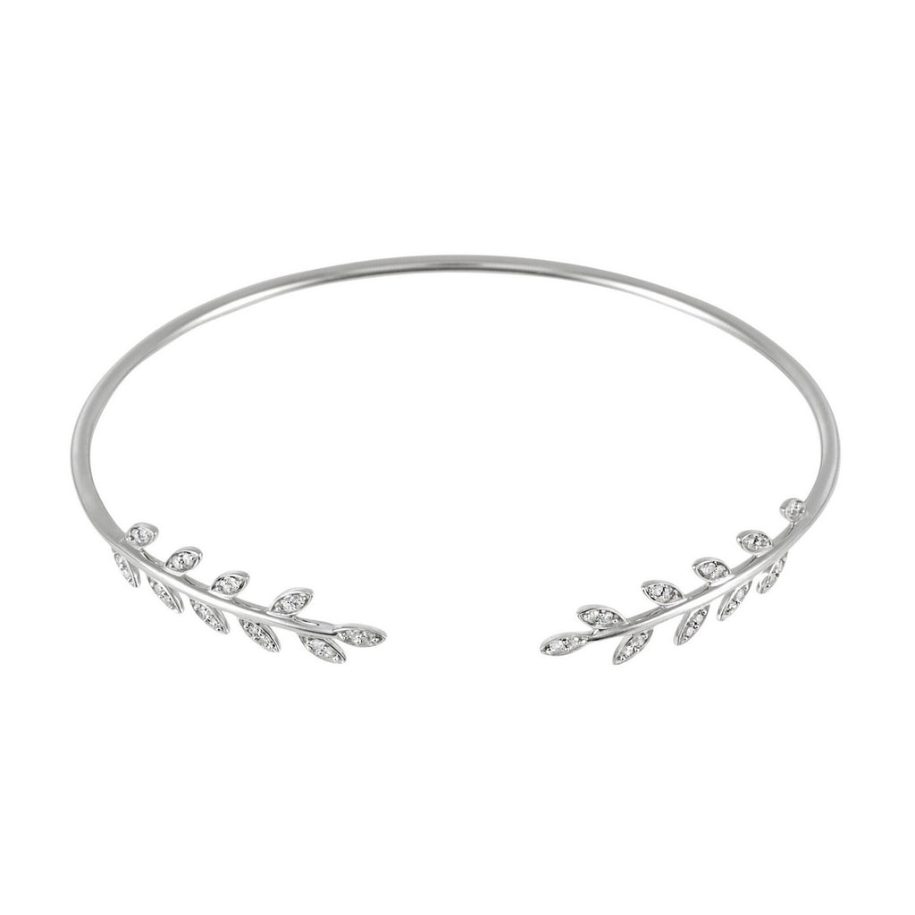 "Comme Une Feuille" Bracelet D0.21/40 - 375/1000 White Gold