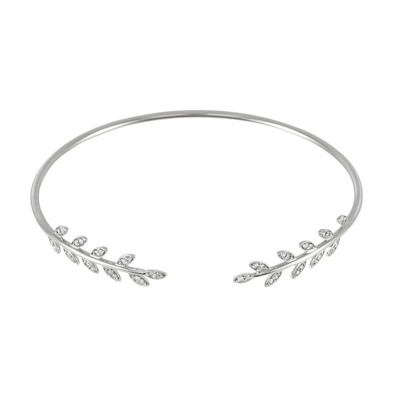 Bracelet "Comme Une Feuille" D0,21/40 - Or Blanc 375/1000