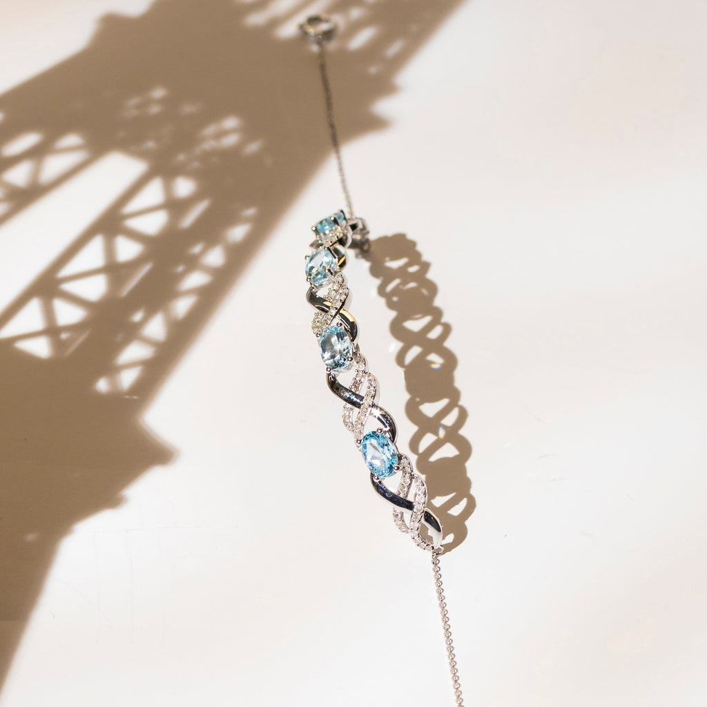 Bracelet "Launceston" D 0.42/85 Bt0 2.8/4 - White Gold 375/1000