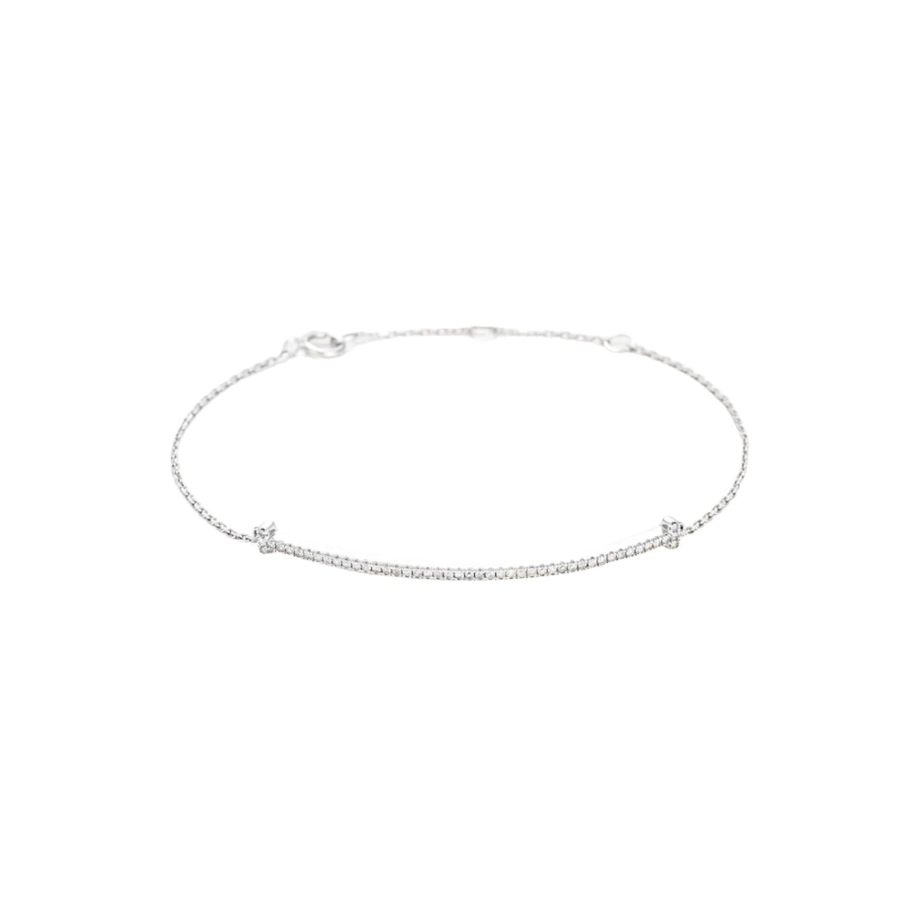 Bracelet "Ligne De Diamantss" Diamants 0,21/47 - Or Blanc 375/1000