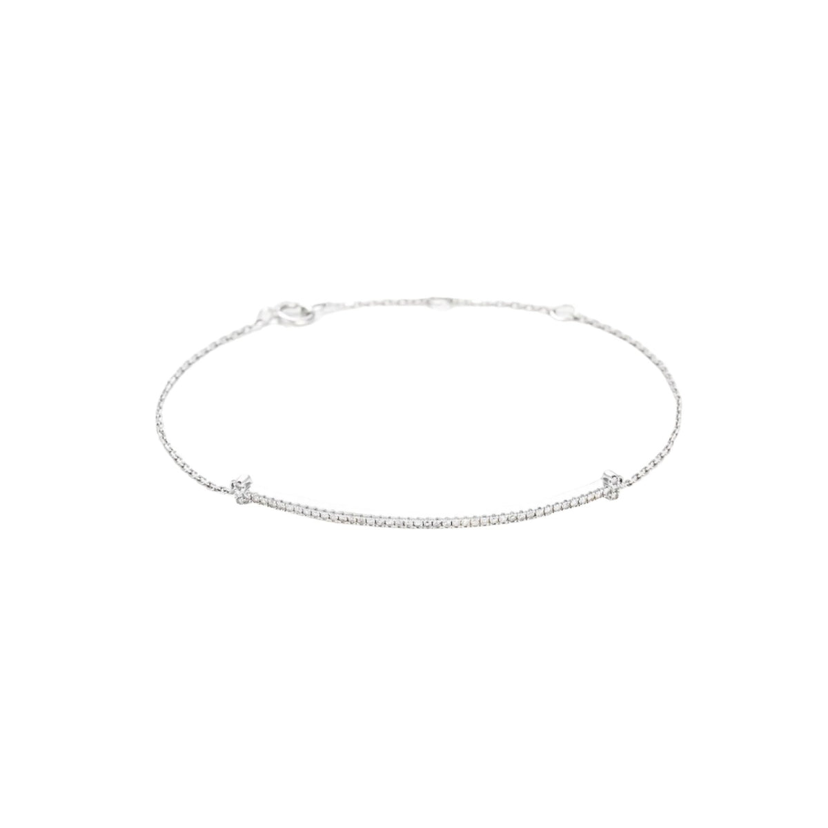 Bracelet "Ligne De Diamantss" Diamants 0,21/47 - Or Blanc 375/1000