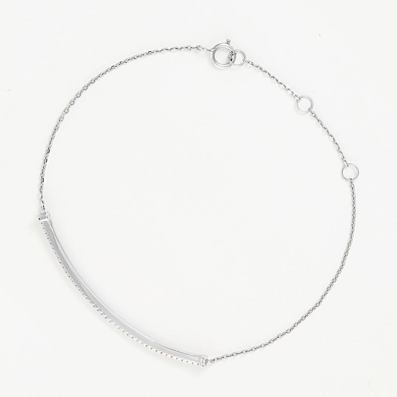 Bracelet "Ligne De Diamants" D0,21/47 - Or Blanc 375/1000