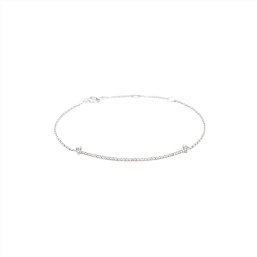 Ligne De Diamants" bracelet D0,21/47 - Gold Blanc 375/1000