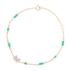 Bracelet "Mantola" D 0,082/12 Agathe Verte 0,8/11 - Or Jaune 375/1000