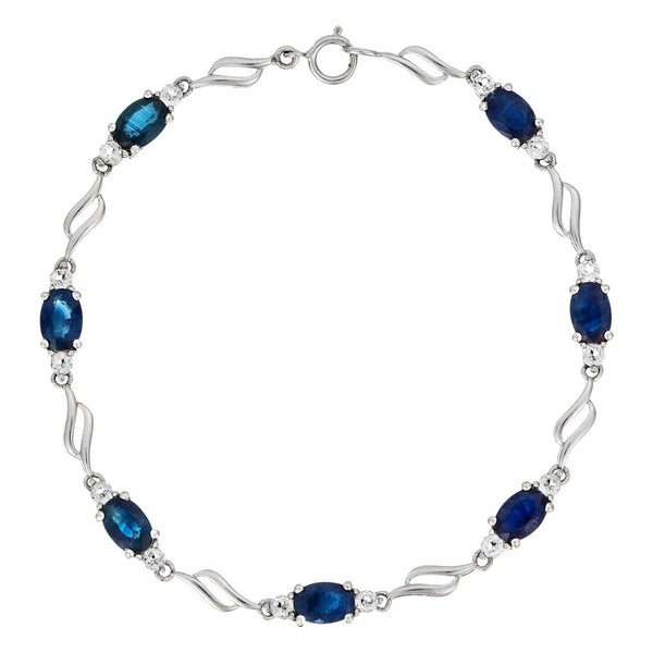Bracelet "Beni" White Topaze 5,68/14 Saphir 5,68/7 - Or Blanc 375/1000