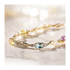 Bracelet "Mon Arc En Ciel" Top Blanche0,92/14;Top Bleue1,4/2;Améthyste0,9/2;Peri