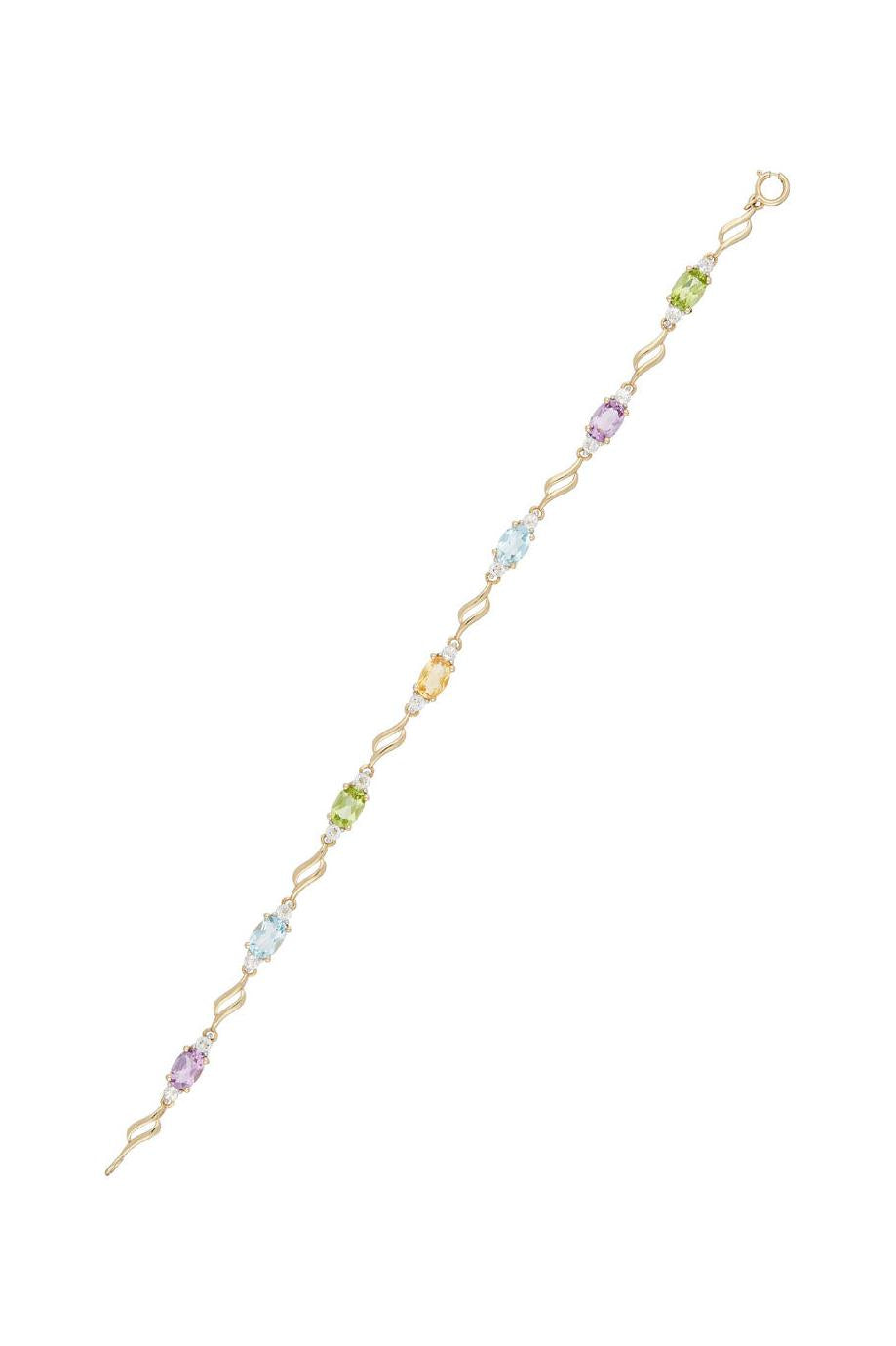 Bracelet "Mon Arc En Ciel" Top Blanche0,92/14;Top Bleue1,4/2;Améthyste0,9/2;Peri
