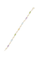 Brazalete “Mon Arc En Ciel” Top blanco 0,92/14; Tapa azul 1,4/2; Amatista 0,9/2; peri