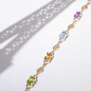 Bracelet "Mon Arc En Ciel" Top Blanche0,92/14;Top Bleue1,4/2;Améthyste0,9/2;Peri - Or Jaune 375/1000