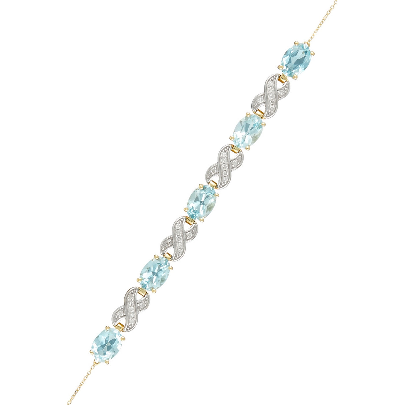 "Likasi" Bracelet D0.166/28 Blue Topaz 5.77/5 - 375/1000 Yellow Gold