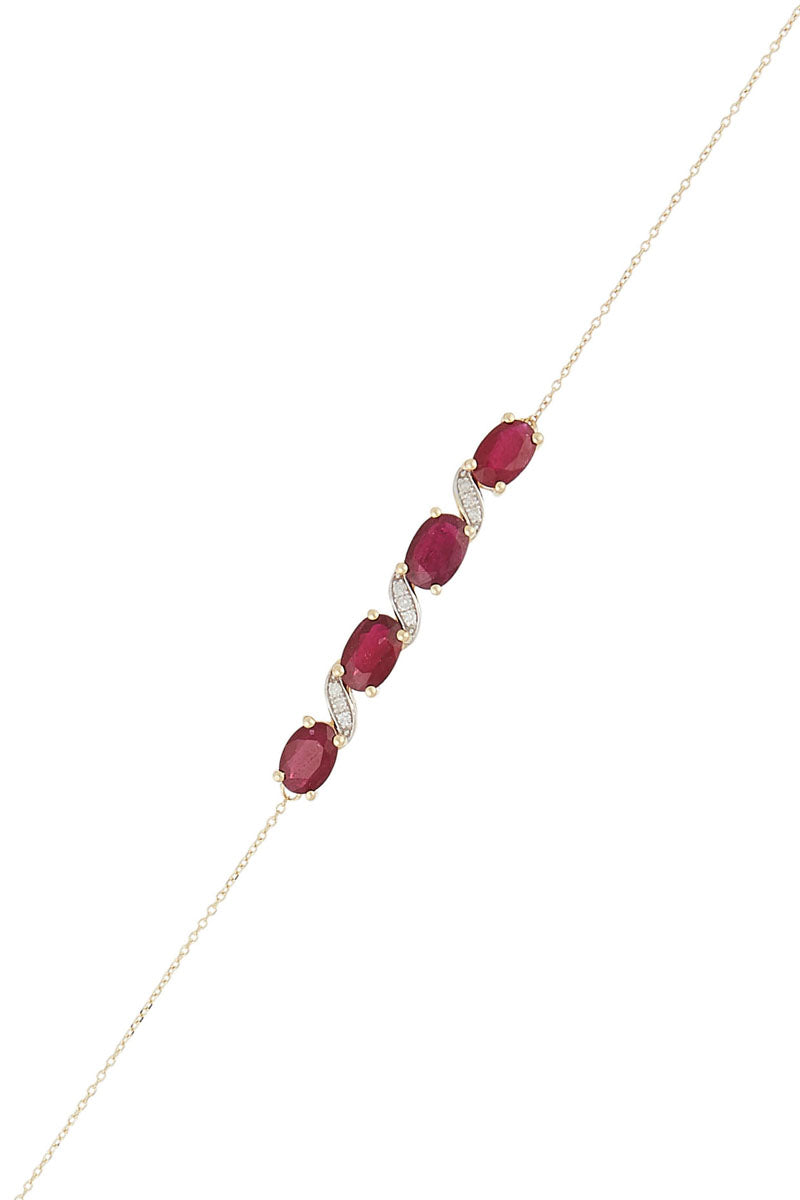 Bracelet "Baru" D 0,050/9  Rubis 2,72/4 - Or Jaune 375/1000