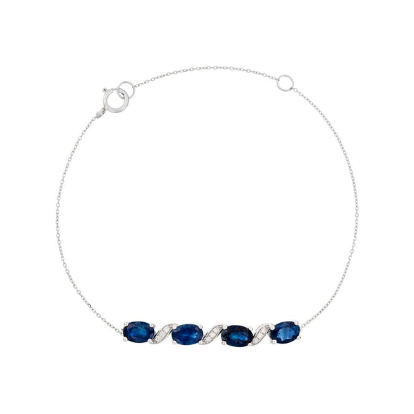 Brazalete "Baru" D 0.050/9 Zafiro 2.72 - Oro blanco 375/1000