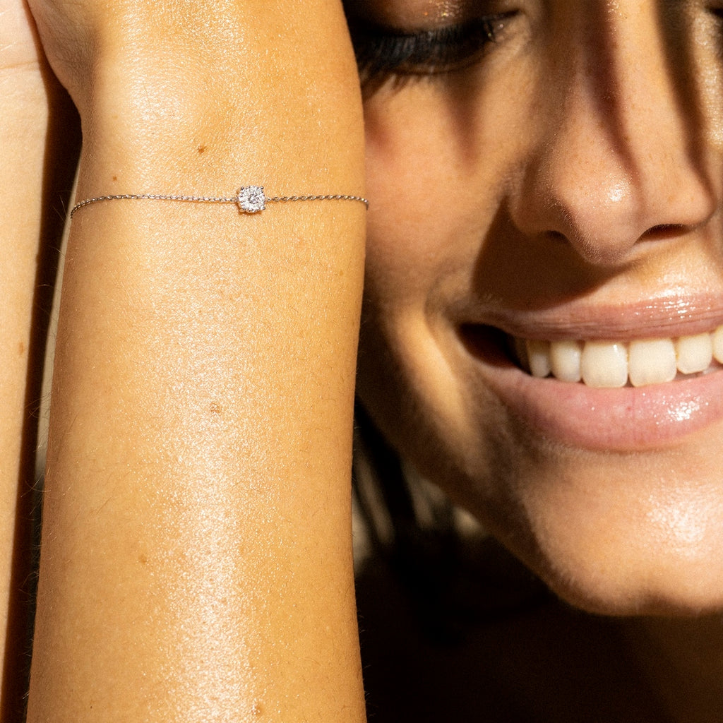 Bracelet "Simply Diamonds" D0.05Ct/9 - Or Blanc