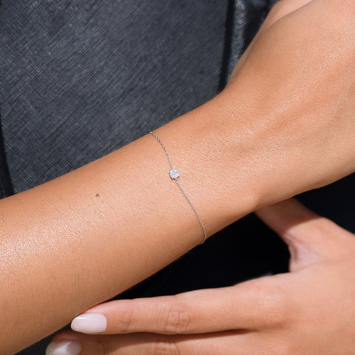 Bracelet "Simply Diamonds" D0.05Ct/9 - Or Blanc 375/1000