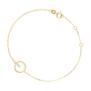 Bracelet "Barette Encerclée" Diamant 0,02Ct/6 - Or Jaune 375/1000