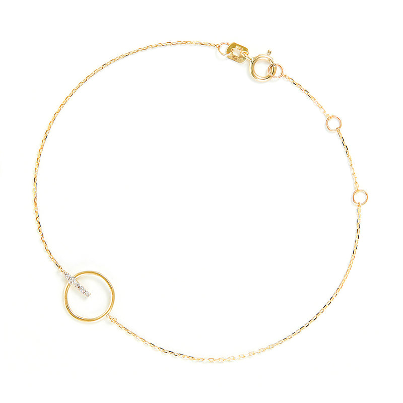 Bracelet "Barette encerclée" Diamant 0,02ct/6