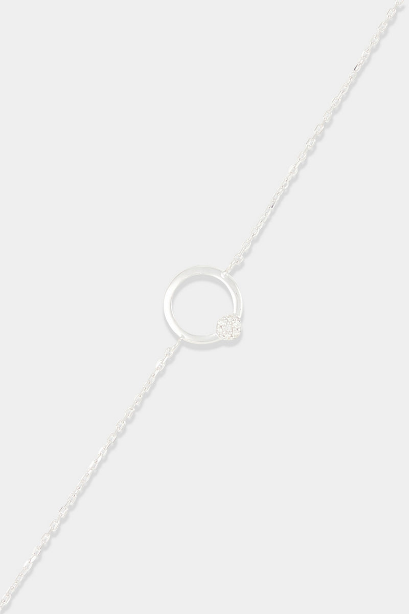 Bracelet "Yseult" D0,015/7 - Or Blanc 375/1000