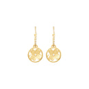 Boucles D'Oreilles Medaille - Doré