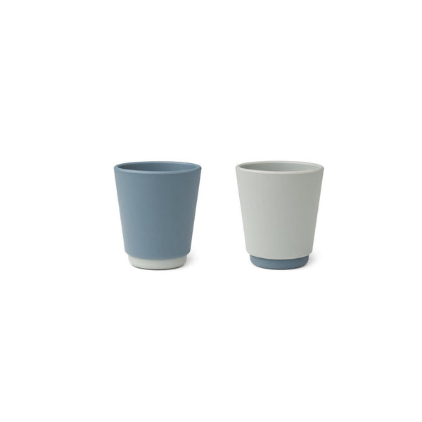 Two-tone Children's Silicone Cup - Set of 2 Rachel - Blue Mix
