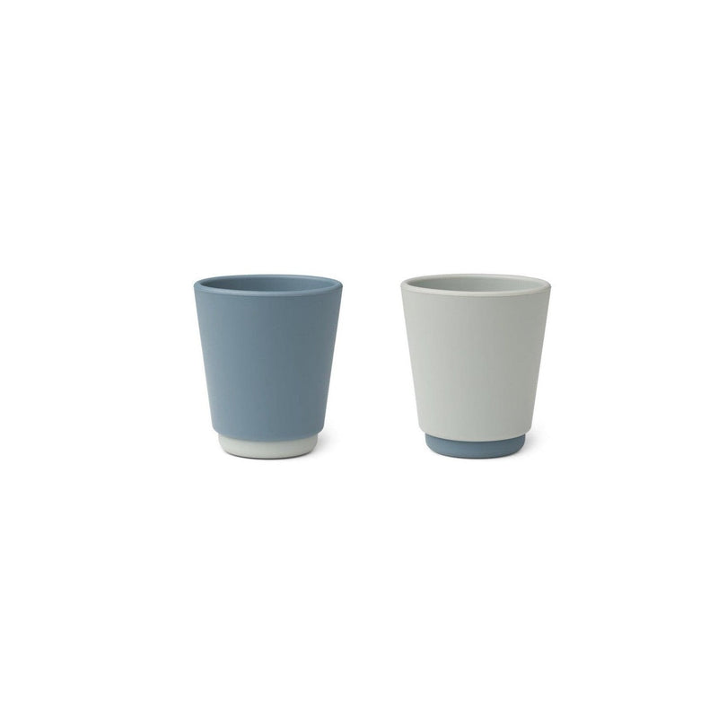 Liewood - Tasse En Silicone Bicolore Enfant - Lot De 2 Rachel - Blue Mix