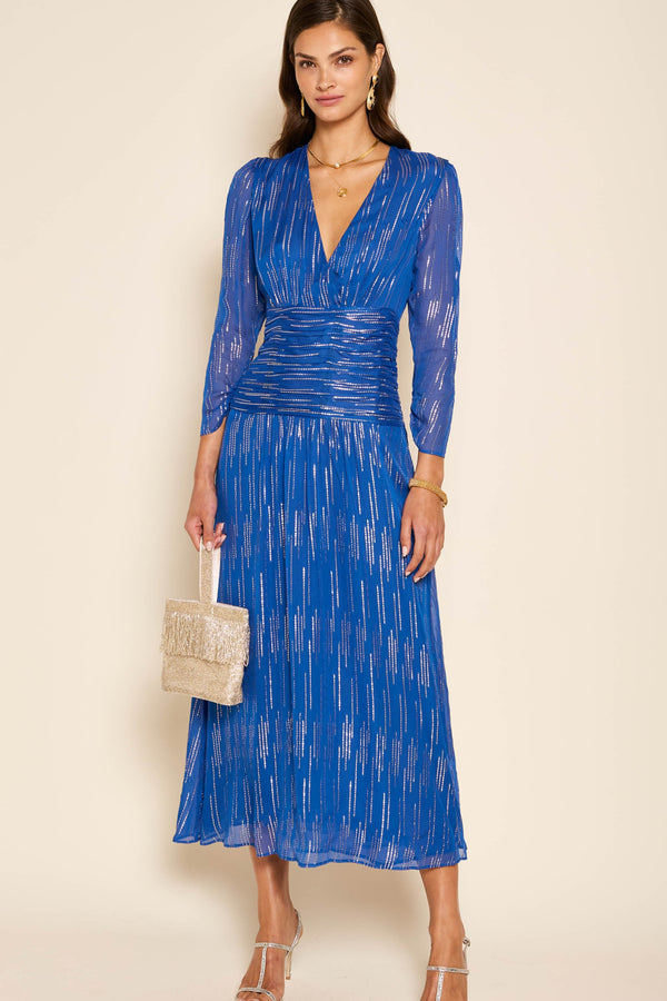Robe Racquel Raindrop Jacquard Cobalt