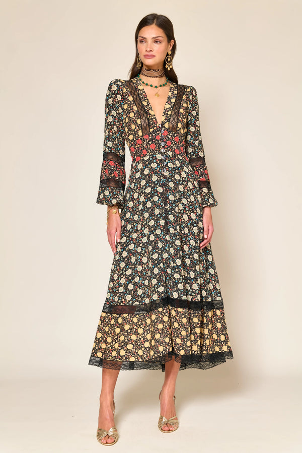Robe Raven Eva Floral Mix Black