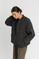 Blouson Aviateur Matelassé Latté - Almost Black
